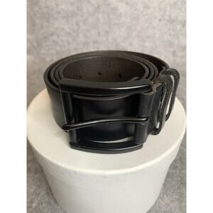 American Eagle Black Genuine Leather Belt Size 38 Wide Black Buckle